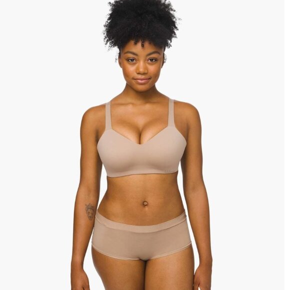 Lululemon Hold  True Bra Soft Sand Light Tan Unlined Size 34DD - Picture 1 of 6